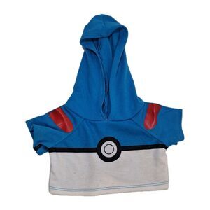 Build A Bear Pokemon Blue Pokeball Hoodie Pokémon BABW Plush Clothes Doll Toy